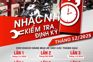  LỊCH KIỂM TRA XE ĐỊNH KỲ THÁNG 12/2025